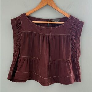 Anthropologie Rich Brown Sleeveless Blouse - Size S